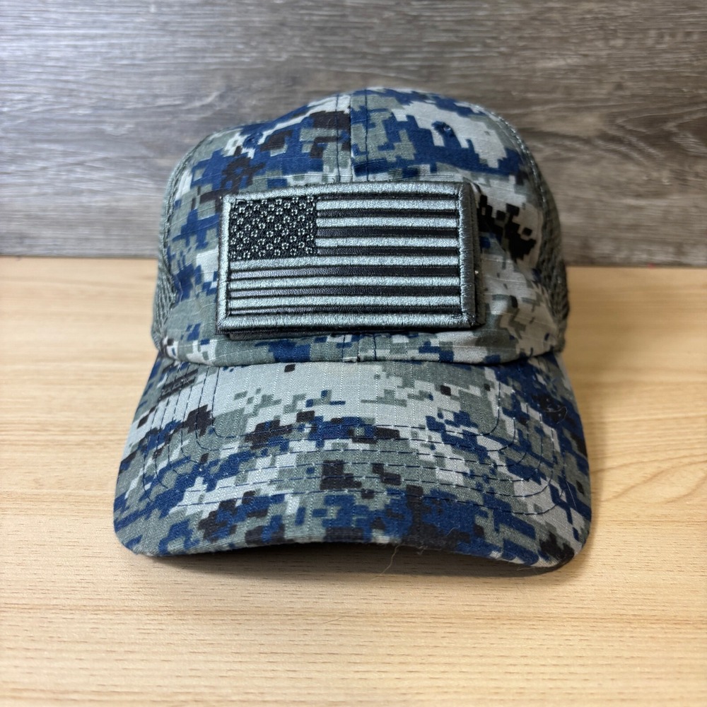 USA Hat Cap Strap Back Blue Gray‎ Tactical Flag Bearer Army Military Mens